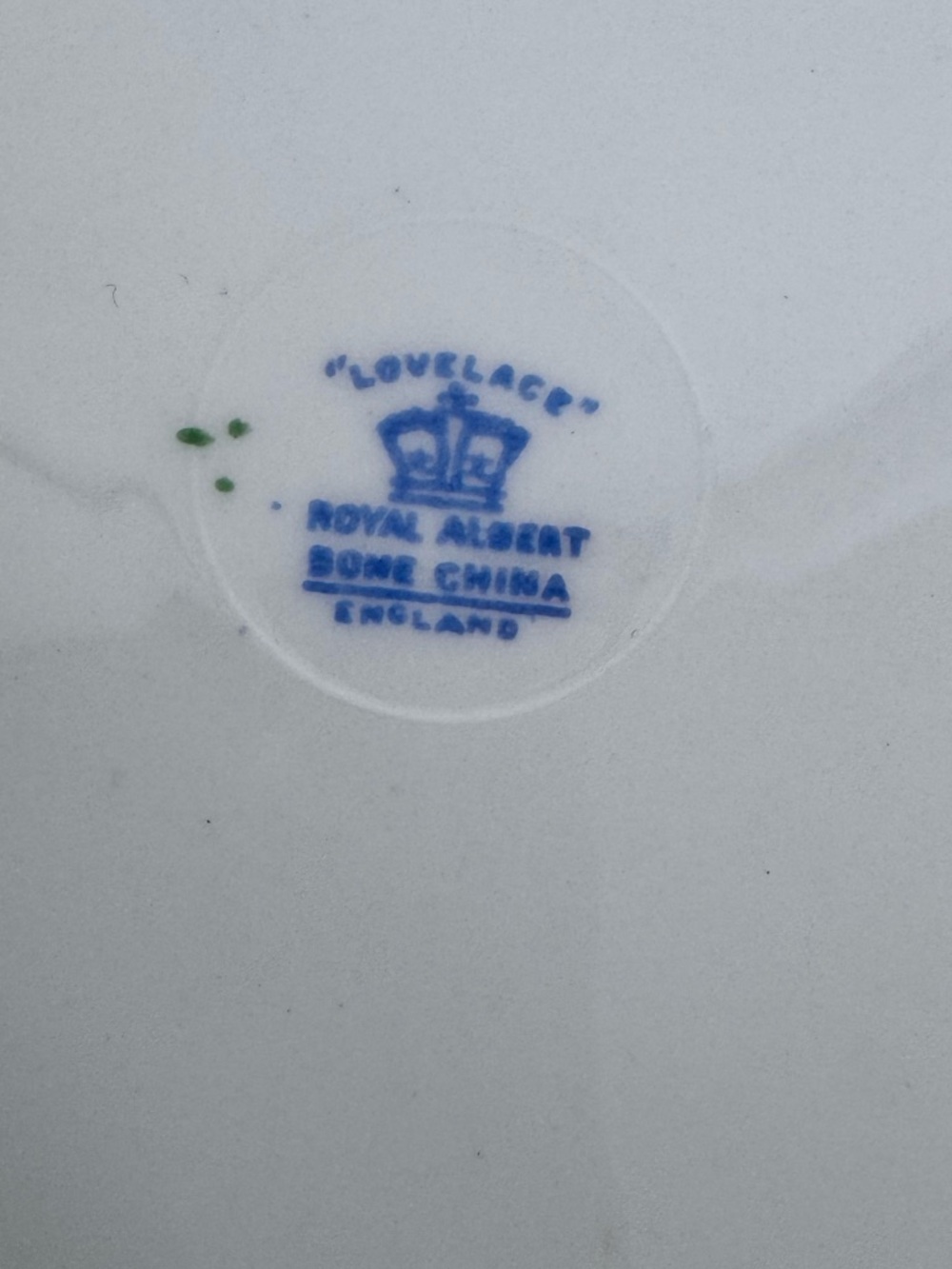 Royal Albert Lovelace Bone China handled cake plate blue pattern - Discontinued - Picture 6 of 7